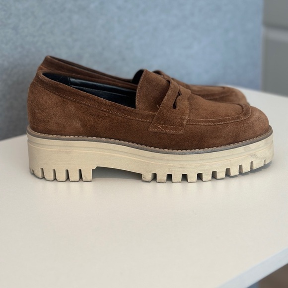 Gianluca Pisati Women’s Brown Suede Lug-Sole Penny Loafers main image 5